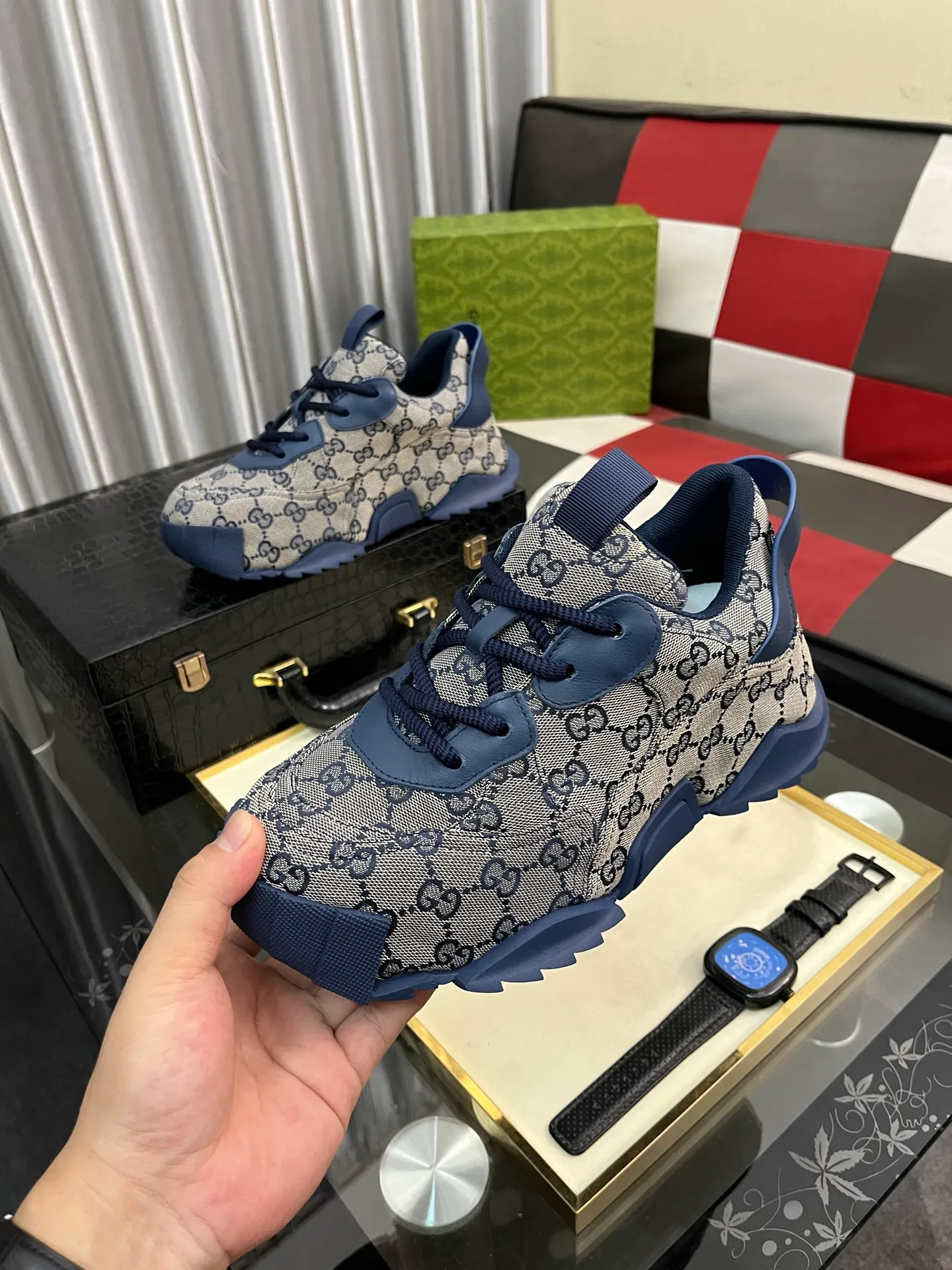 Men's shoes 💰600⌚️⌚️ (GUCCI-Gucci) luxury brand sports and casual shoes, imported original material, sheepskin lining, high-end and comfortable, original outsole is light and wear-resistant! Purely handmade, details determine quality! 38-444️⃣colors available